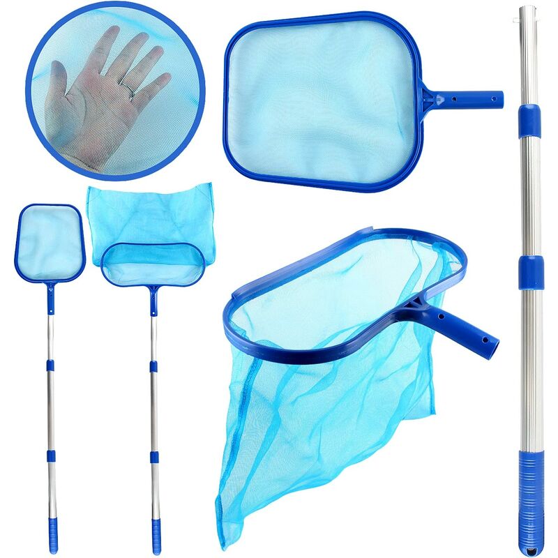 3 in 1 Pool Basin Kit, Foil Cumoire, Surface Landing Net, Swimming Pool Net, Pool Cleaning Maintenance Kit with Telescopic Pole for & agrave The