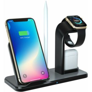 3 in 1 Wireless Charger Compatible Apple Watch 5/4/3/2 & Airpods 2/Pro, Qi Fast Wireless Charging Station Dock Compatible iPhone 11/11 Pro/11 Pro
