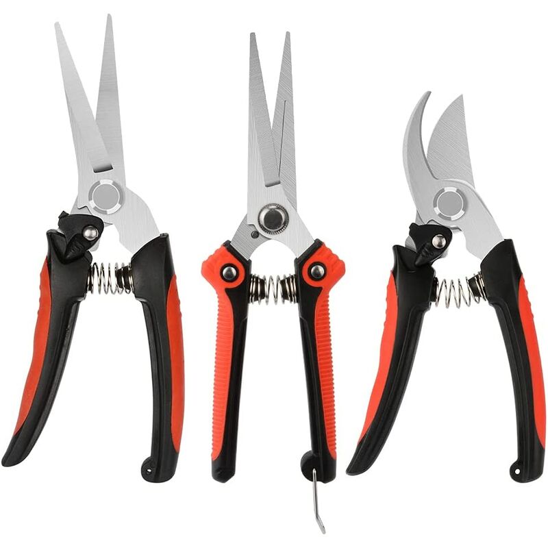 3 pcs Garden Pruner Set Professional Bypass Manual Pruner Flower Shears Flower Shears Hedge Shears for Gardening and Lawn Engineering