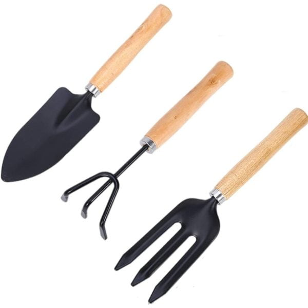 3 pcs Mini Gardening Tools, Gardening Kit Set of Small Shovel Spade Small Rake Handle for Garden Plants Indoor Outdoor