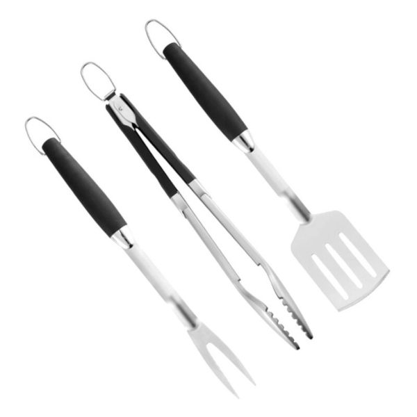 3-piece stainless steel barbecue set barbecue fork pliers barbecue shovel portable multi-function barbecue tools kitchen tools