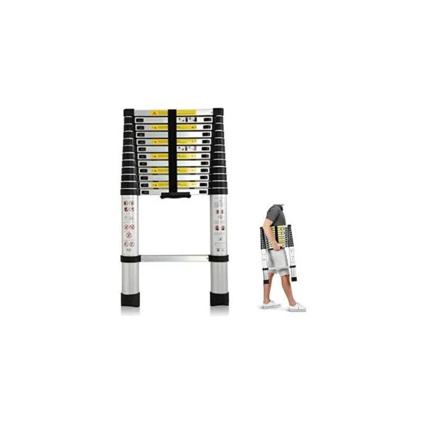 3.8m 12.5 feet Ladder Aluminium Telescopic Foldable Multi Purpose Ladder