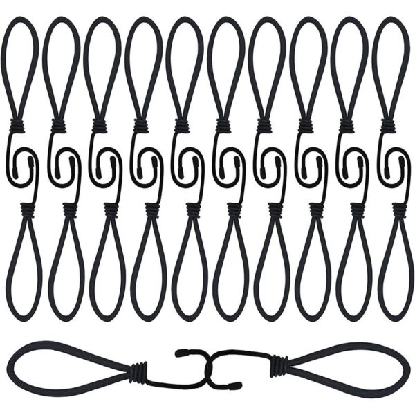 30 Pieces Bungee Cord, Bungee Cord with Hooks, Pool Tarp Tensioner, Bungee Hook, Bungee Cord for Trailer, Tarps, Posters