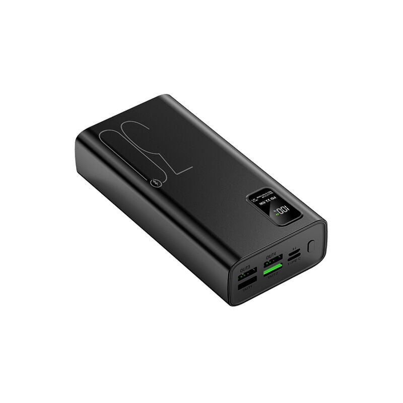 30000Mah Power Bank Portable Battery Charger, Ultra High Capacity Led External USB Compatible Powerful Charger,Black (Lamp Charges Fast)
