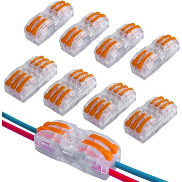 30Pcs Premium Lever-Nut Wire Connector Kit, Bilateral Transparent Conductive Compact Wire Connectors, Compact Connector Spring Terminal Block