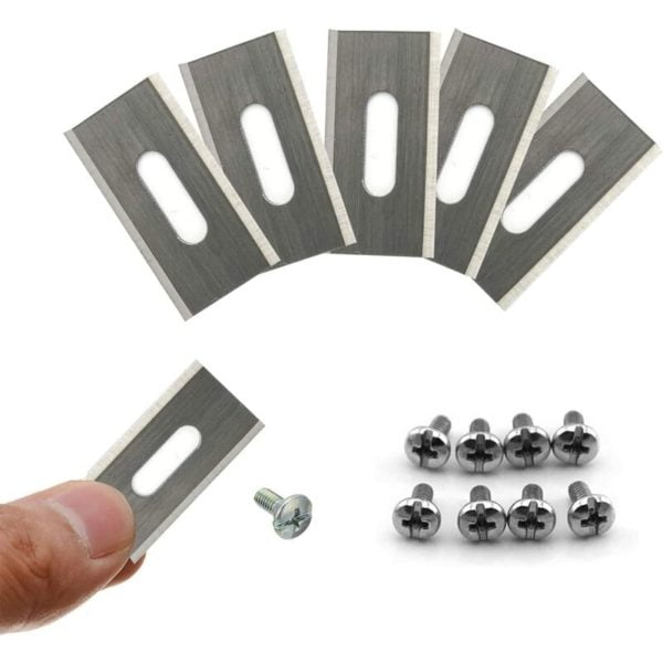 30pcs 36.5 x 18.5 x 0.65 mm Stainless Steel Lawn Mower Blades, Lawn Mower Blades with Screws for Husqvarna, Lawn Mower Parts and Accessories