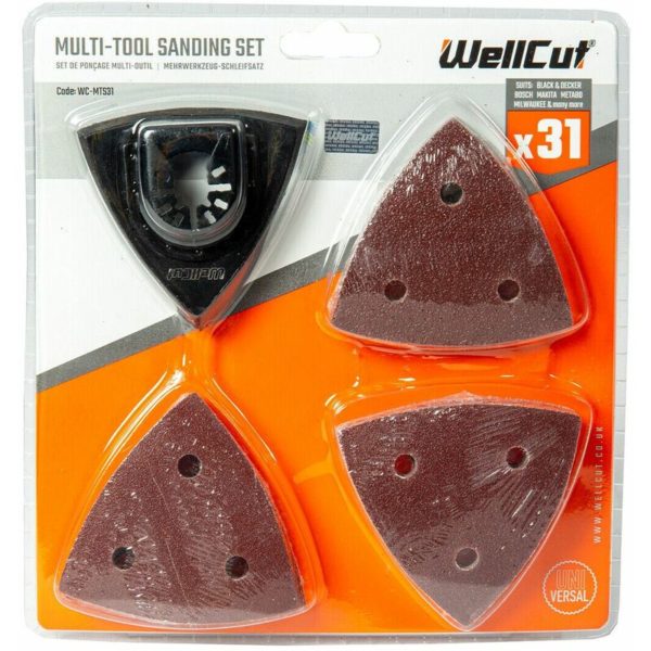 31 Piece Oscillating Multi-Tool Delta Pad With Sanding Sheet Set - Wellcut