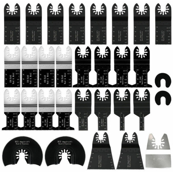 31PCS Multi-Tool Oscillating Saw Blades, Oscillating Multi-Tool Accessories, Universal Saw Blade for Bosch Dewalt Makita Cut Wood Corner Tile Nail