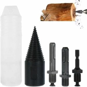 32mm Log Splitter, 4PCS Log Splitter for Splitting Wood, Wood Drill Bit with Hexagonal Post Easy to Split Wood