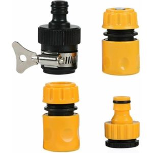 3/4 Hose Quick Connect Hose Quick Coupler Kit4pcs Plastic Quick Hose Coupler Garden Hose Coupler for Garden Hose 1/2, 3/4 Hose Quick Connect