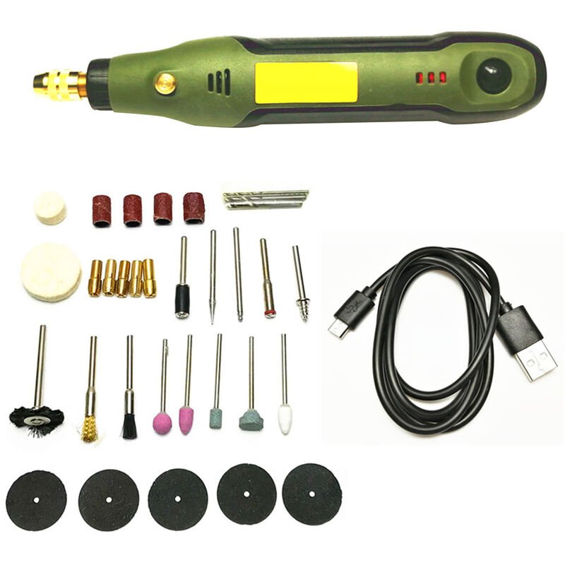 35 PCS Cordless Rotary Tool Electric Drill Kit Upgraded Rotary Accessory Kit Multi-purpose Power Tool USB Charging for Delicate & Light DIY Small