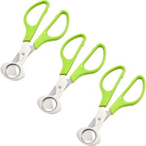 3Pcs Quail Egg Cutter Scissors Kitchen Egg Shears Tool (Green)