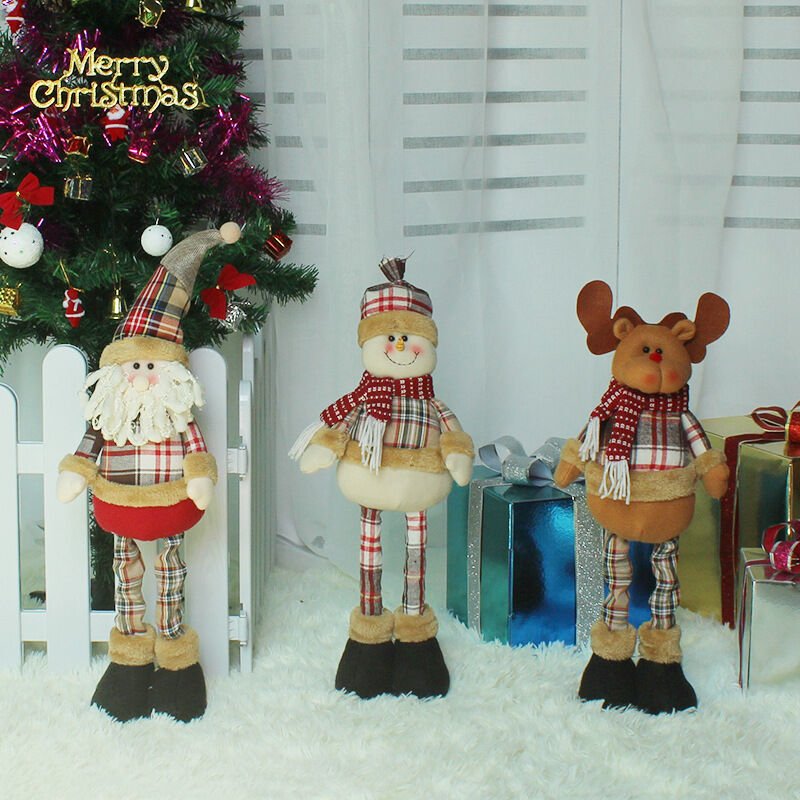 3Pcs telescopic rod Santa Claus Christmas Eve children Christmas gifts Office decorations Christmas decoration gifts