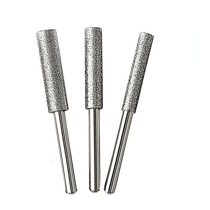 3pcs Chainsaw Sharpener 4-5.5mm Diamond Coated Cylindrical Cutter Sharpening Carving Grinding Tools