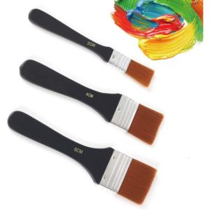 3pcs Flat Paint Brush Set, Multi-purpose Paint Brushes Home Repair Tools For Oil Painting, Acrylic Painting, Wall Painting, Painting Furniture Paints,