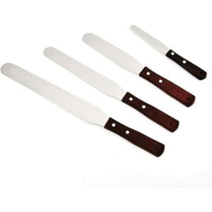 [4 Pack] Angled Icing Spatula - Angled Pastry Spatulas, Icing Spatula - Small Angled Cake Spatula Pastry Spatula Kitchen Shovel Smooth(4/6/8/10'')