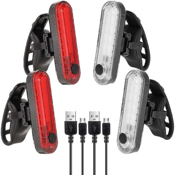 4 Pack Led Rear Bike Rear Light Ultra Bright Bike Rear Lights Bicycle Backlight For Cycling Helmet Safety Warning Strobe