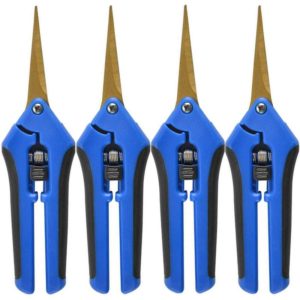 4 Pack Stainless Steel Secateurs Plants Professional Hand Garden Lawn Secateurs for Hydroponics Gardening Bonsai (Blue)