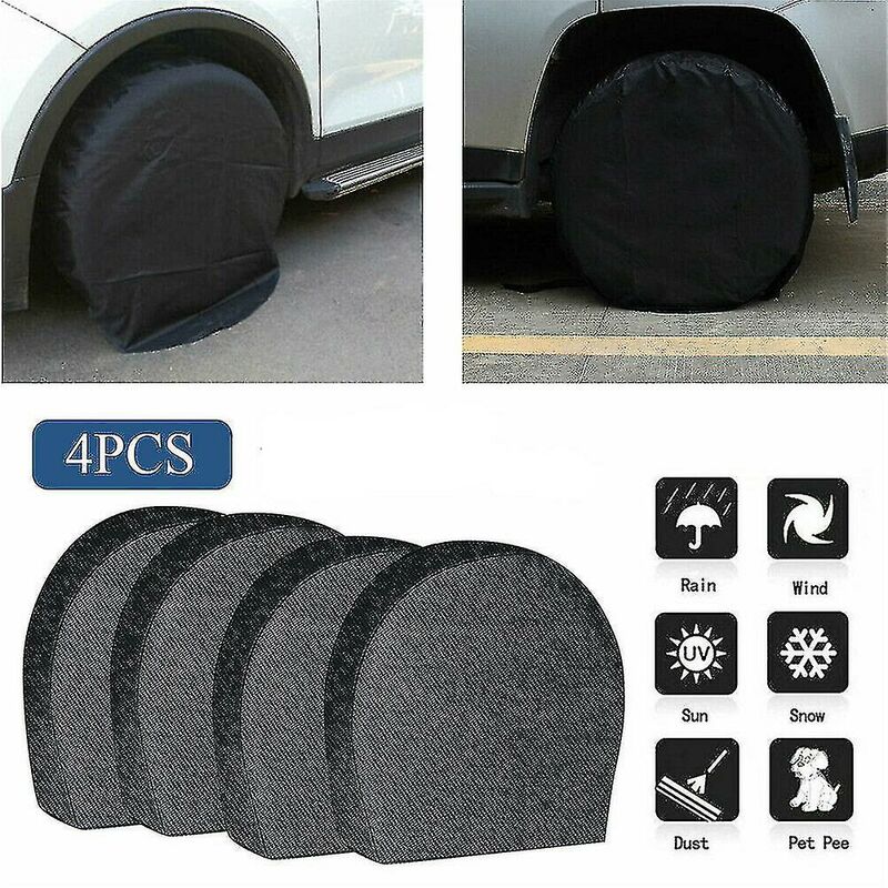 4 Pack Waterproof Tire Cover Spare Tyre Wheel Rv Trailer Camper Anti-corrosion Tyre Protector - Flkwoh