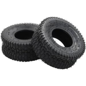 4 Piece Wheelbarrow Tire and Inner Tube Set 15x6.00-6 4PR Rubber vidaXL - Black