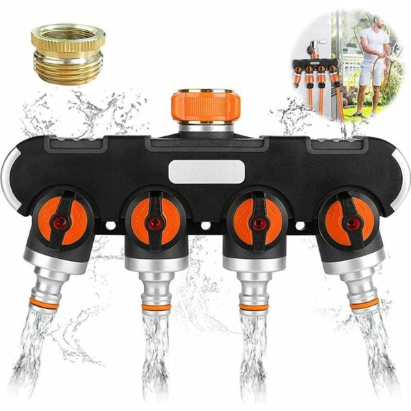 4-Way Manifold,4-Way Manifold,Garden Hose Manifold,Adjustable and Lockable Water Flow Manifold,Garden Irrigation Manifold,Double Washing Machine