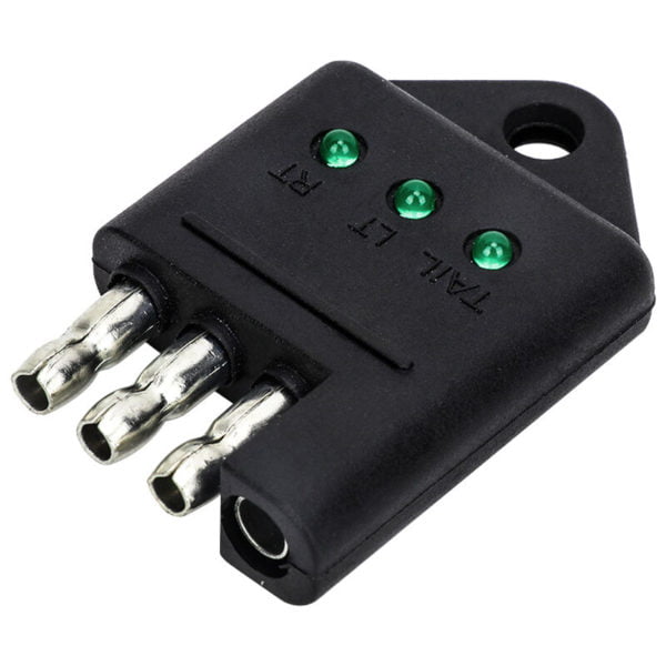 4 Way Trailer Tester Connector Trailer Bedrading Wiring Tester Trailer Circuit Tester Auto Accessoires,model:Black