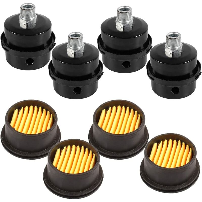 4 pcs Air compressor Silent filter 3/8 "16mm Metal and plastic threads replacing Expelling with 4 filter elements for air compressor intake