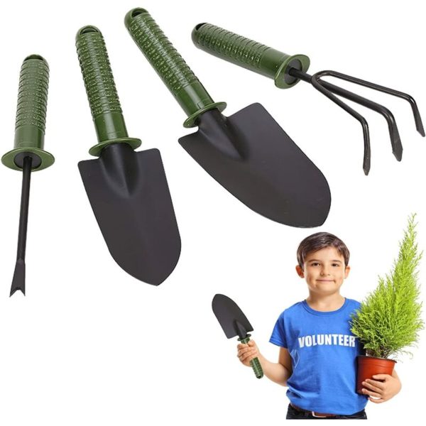 4 pcs Set Mini Gardening Tools Shovel Spade Succulents in Flowerpot Claw Garden Tools with Handles