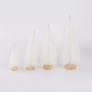 4 pieces Christmas decorations Christmas table set pine white pine sprinkle mini small Christmas tree