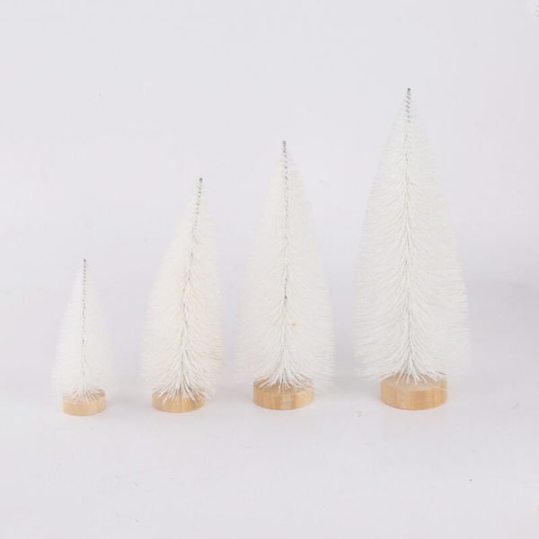 4 pieces Christmas decorations Christmas table set pine white pine sprinkle mini small Christmas tree