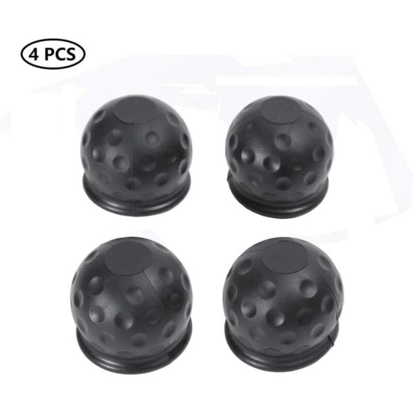 4 x 50 Mm Hitch Ball Cover, Black Rubber Hitch Ball Tow Bar, Trailer Hitch Ball Protection Cap, Hitch Ball Cover Protection Cap (Rubber)