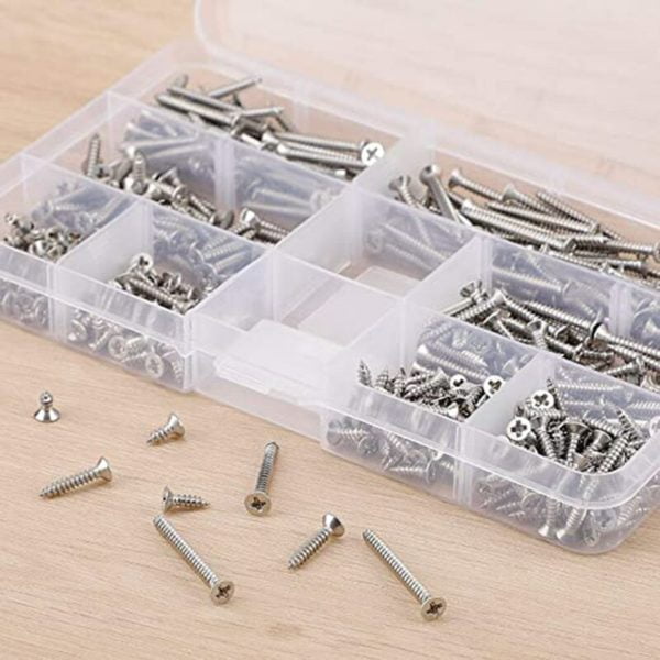 400Pcs 304M3 Cross Flat Head Self Tapping Screw Assortment Kit Wood Thread Nail Screw Sets diy Countersunk Head Smal Scres