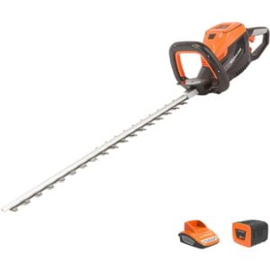 40V Cordless Hedge Trimmer with 60cm Cutting Length - Part of gr 40 Range with Lithium-Ion Battery and Charger - lh G60 - orange - Yard Force