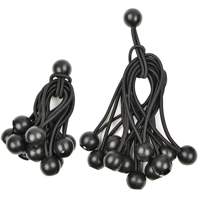 40pcs Professional Tarpaulin Tensioners with Ball, Cable Ties, Elastic Tensioner, Rubber Tensioner, for Tarp Hook, Banner, Curtain Extension Harness