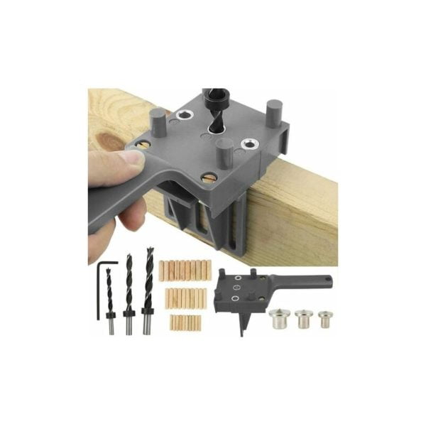 41 pcs Dowel Drilling Jigs Dowel Drilling Jig Kit Straight Hole Woodworking Dowel Jig with 6/8/10mm Dowel Centerer for Hand Wood Dowels (Gray)