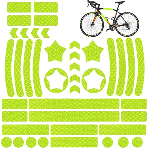 42pcs Bike Helmet Reflective Sticker, Self-adhesive Bike Reflective Tape, Bicycle Reflective Sticker