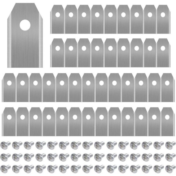 45 Titanium Replacement Blades, Lawn Mower Blades for All Husqvarna Automower, Gardena, Yardforce Robotic Mowers, Heavy Duty (3g / 0.75mm) with Screws
