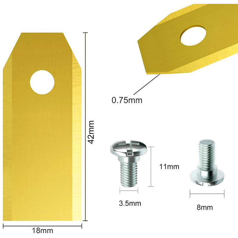 45 x Titanium Knife Blades for Husqvarn / Automower / Yardforce / Gardena Robotic Lawn Mowers (0.75mm) With 45 Screws