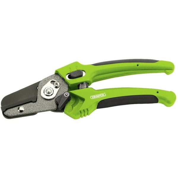 45315 Soft Grip 200mm Anvil Secateurs Garden Pruner Cutter - Draper