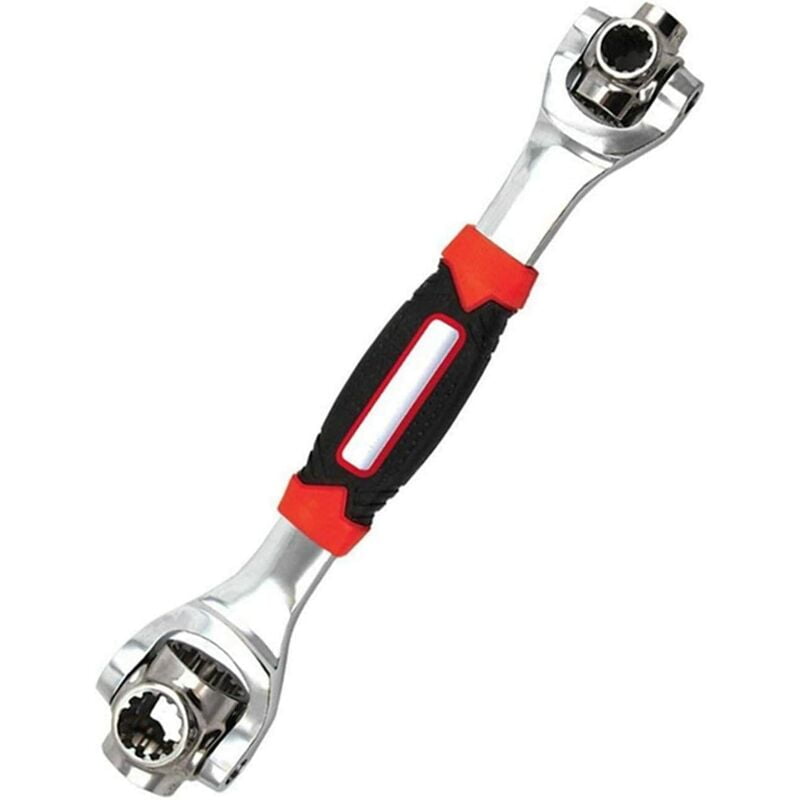 48 in 1 Tool Socket Wrench, 360° Bolt Works 6 Point Universal Car Furniture Repair Professional Multi Socket Tools 6 Point 12 Point Torx (Red)