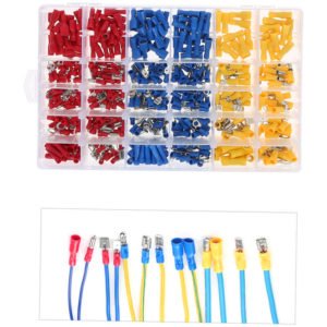 480PCS Assorted Insulated Terminals 13 Kinds Crimp Electrical Wire Cable Connector Kit Butt Spade Ring Fork Set Male Female