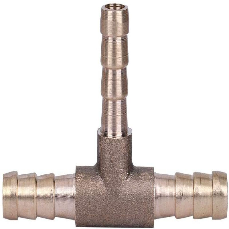 4pcs 3 Way Hose Fitting , 100% Brand New Brass T Piece 3 Way Fuel Hose Fitting Connector for Compressed Air Oil Gas Hose(6mm, Type T 6)