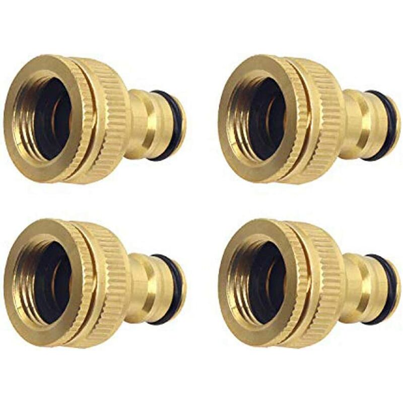 4pcs Brass Garden Tap Connector 1/2 and 3/4 2 in 1 Female to Split ...