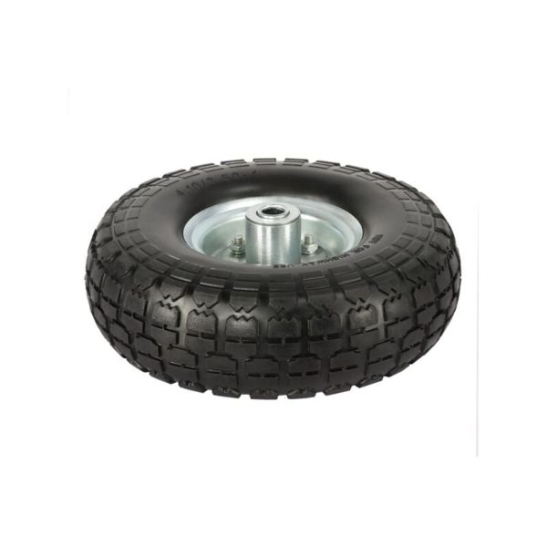 4pcs Garden Sack Truck Wheel Tyre, Puncture Proof Solid Wheelbarrow Trailer Tires for Lawn/Garden/Beach/Trolley/Wagon/Snowblower/Generator - black