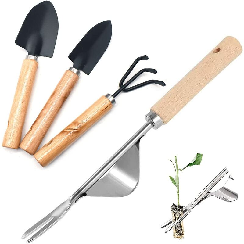 4pcs Stainless Steel Manual Weeding Tool Fork Hand Weeding Root Small ...