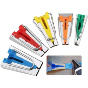 5 Pcs Fabric Bias Tape Maker Tool for Sewing Quilting 4 Sizes Available 6mm 9mm 12mm 18mm 25mm Multi-Colors
