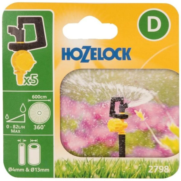 5 x Hozelock 2798 360 Degree Mini Water Sprinkler Micro Irrigation Auto Watering