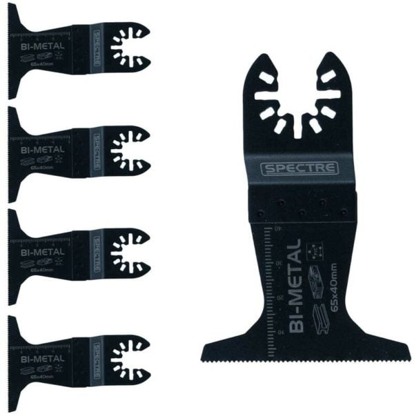 5 x Oscillating bim 65mm x 40mm Plunge Cut Multi Tool Saw Blade Bi-Metal Wood