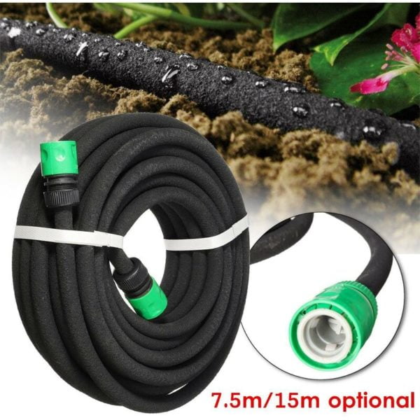 50m Porous Hose, 16mm Diameter Drip Irrigation Hose, Water Saving Drop Hose