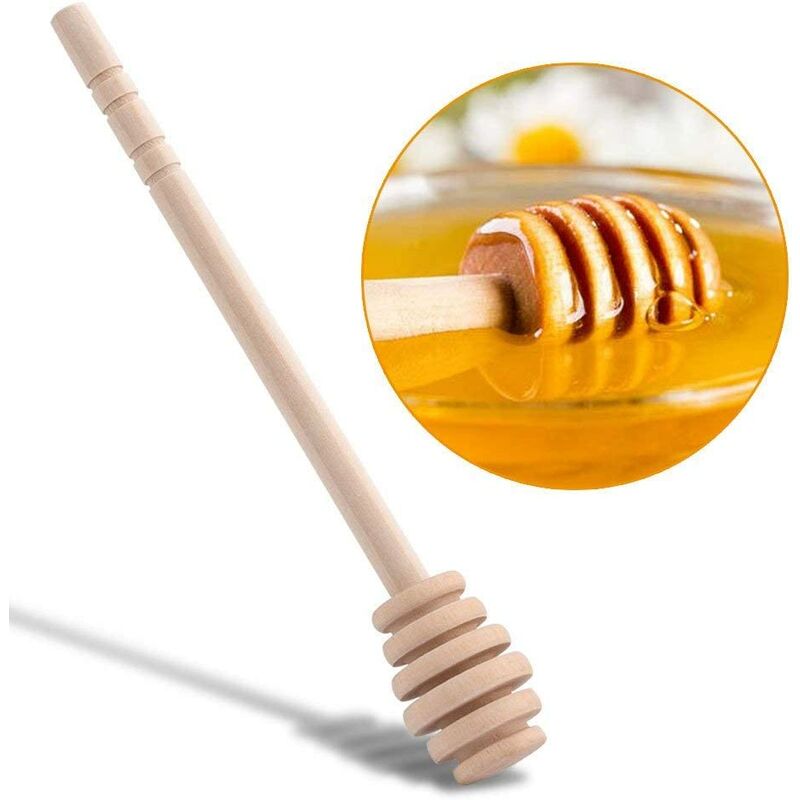 50pcs Wooden Honey Spoon, Mini Honey Dispenser Sticks, Wooden Honey Dipper Sticks, Portable Stirring Stick for Honey Jar Sprinkle Honey (16cm)